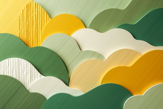 layered undulating shapes yellow green photo