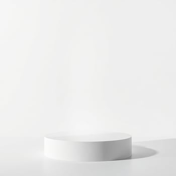 pristine white cylindrical platform display photo