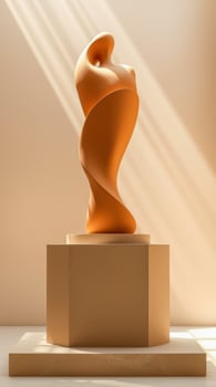abstract sculpture on geometric pedestal photo