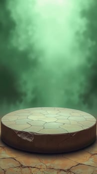 cracked beige stone platform photo