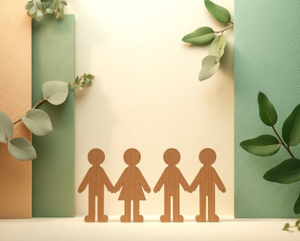 wooden figures represent togetherness unity photo