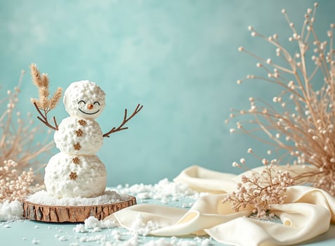 smiling mini snowman festive decoration photo