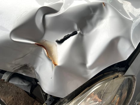 damaged car after the accident photo