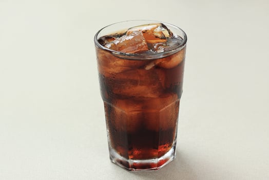 Close Up Iced Cola in a High Ball Glass photo