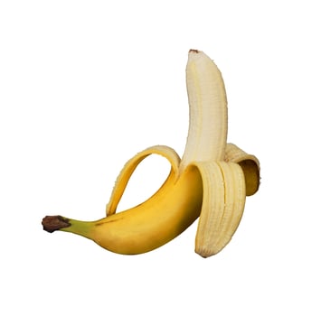 peeled bananas isolated photo