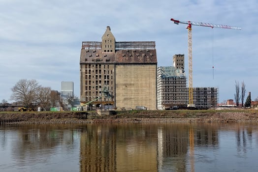 Rebuilding and repurposing of an old storage building in Magdeburg, Germany photo