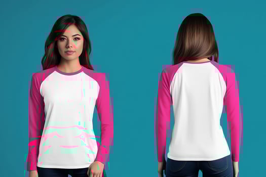 Chic White and Pink Long-Sleeve Shirt for Women photo