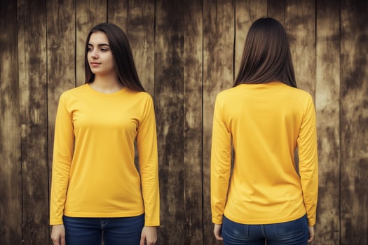 Timeless Look, Yellow Long-Sleeve Shirt for Women photo