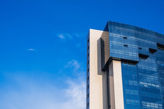 Part of the facade of a modern futuristic building photo