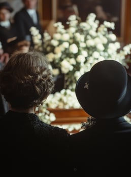 Two women in black hats photo