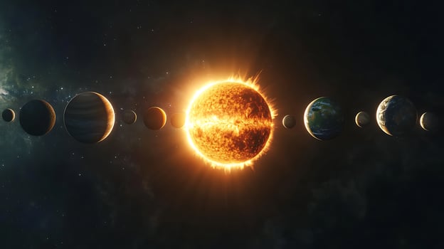 Planet line up around the sun photo