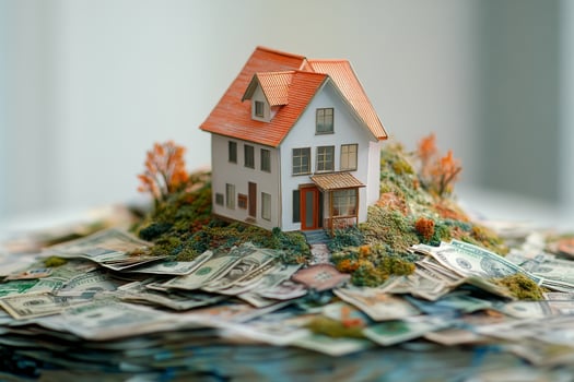 House on money pile concept photo
