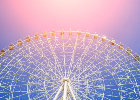 white big ferris wheel on background clear blue sky in Park in Tashkent photo
