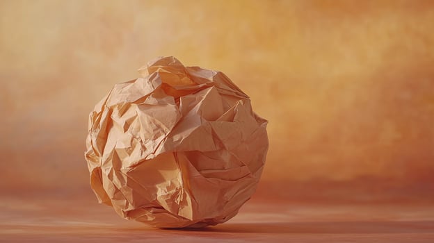 Crumpled Paper Ball orange tone photo