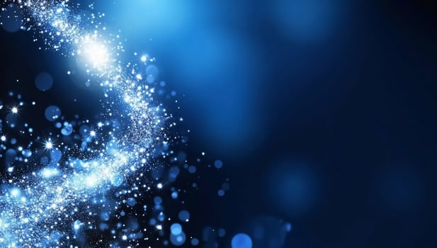 A vibrant blue abstract background with sparkling light effects. photo