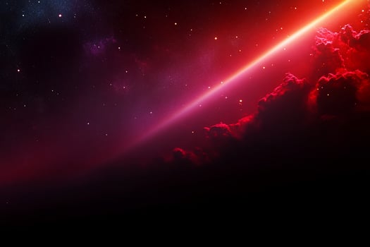 A vibrant cosmic scene with colorful clouds and a starry background. photo