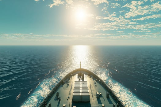 Reefer Ship Sailing Open Sea with Refrigerated Containers photo