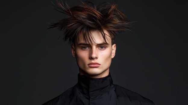 A man with a messy hair style photo