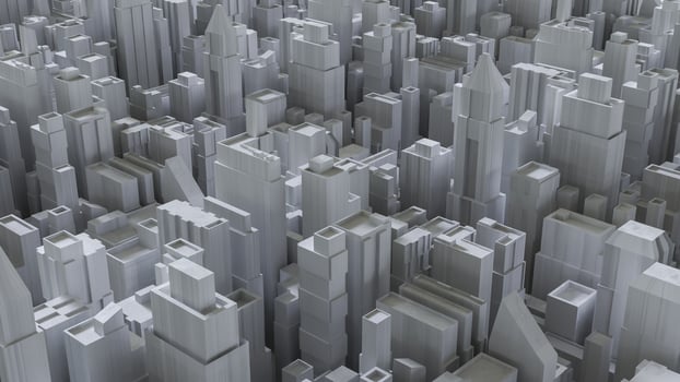 The City Building for architectural or Business concept 3d rendering. photo