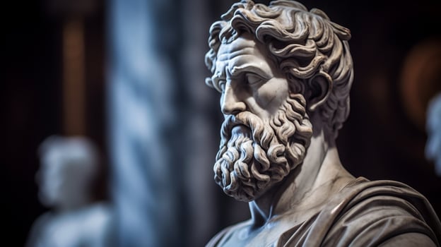 Dramatic portrait of ancient greek philosopher photo