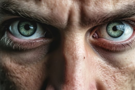 close up of intense green eyes photo