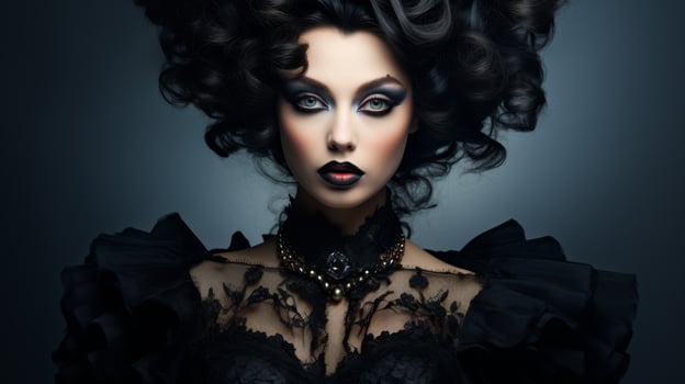 dramatic gothic fashion portrait photo