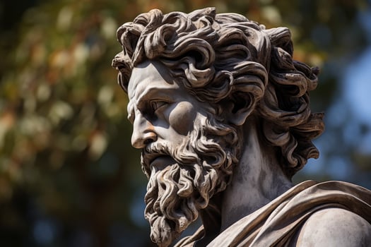 Ornate stone statue with intricate details photo