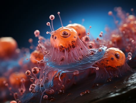 Vibrant underwater creature with tentacles photo