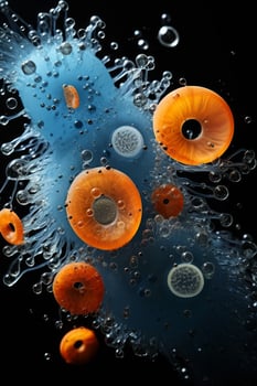 Vibrant Underwater Bubbles and Citrus Slices photo