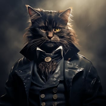 Elegant cat in a suit and tie photo