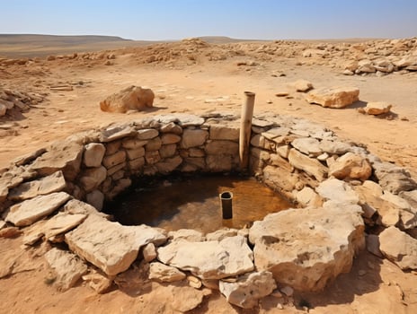 Ruins in the desert landscape photo