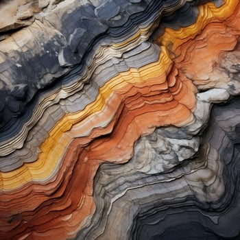 Colorful layered rock formation photo