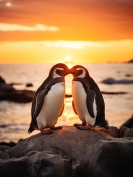 Loving Penguins at Sunset photo