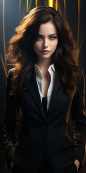 Confident business woman in black suit photo