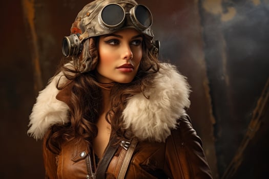 Steampunk fashion portrait of a mysterious woman photo