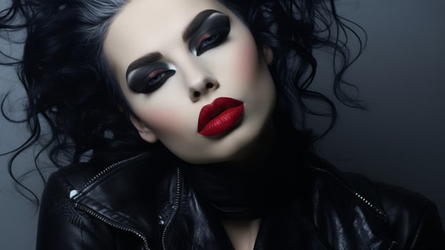 dramatic gothic makeup portrait photo