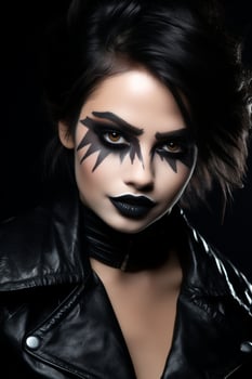 Dramatic gothic makeup and hairstyle photo