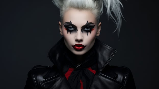Dramatic gothic makeup and fashion photo