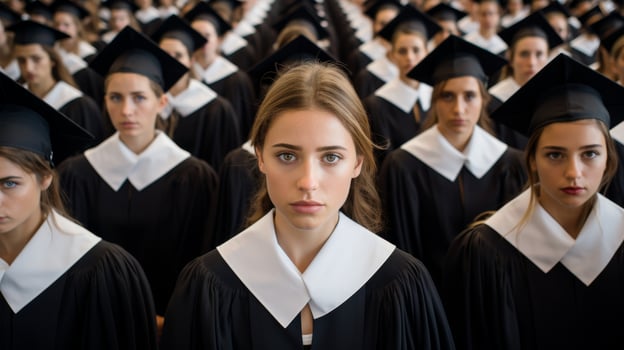 group of graduates in academic robes photo