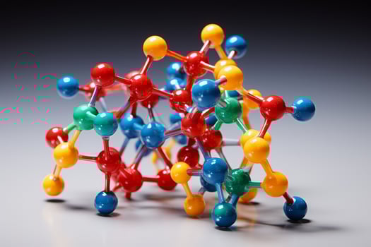Colorful molecular structure model photo