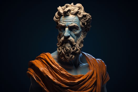 Dramatic portrait of an ancient greek philosopher photo