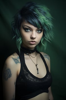 Edgy punk rock style portrait photo