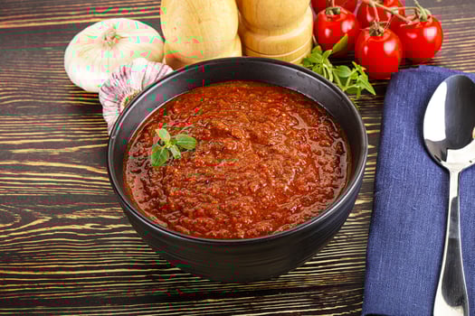 Spanish traditional gazpacho tomato soup photo