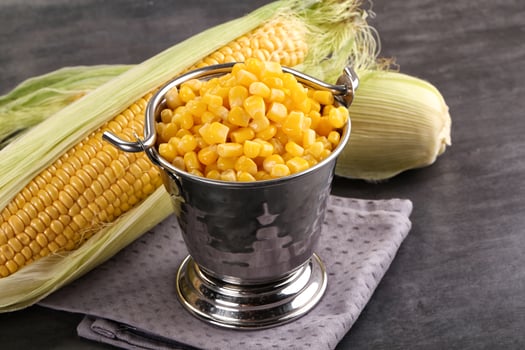 Canned sweet young corn grain photo