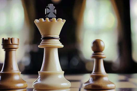 Chess pieces on a chess board photo