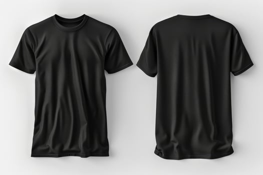 Black T Shirt Front and Back Mockup photo