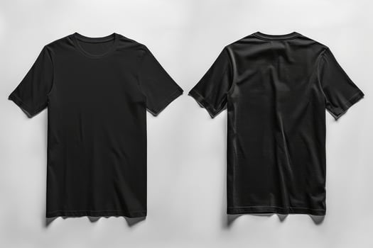 Black T Shirts Displayed Front And Back photo