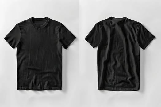 Black T Shirt Front And Back for mockup photo