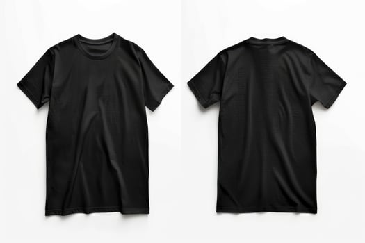 Black T shirt displayed front and back views photo