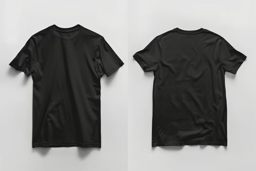 Black T Shirt Front And Back View Display photo